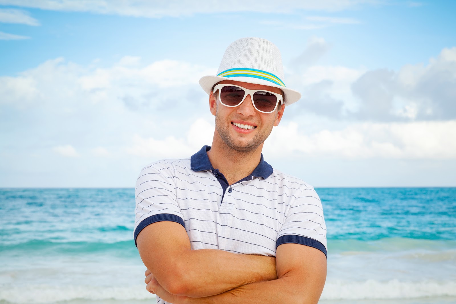 Happy guy on the beach